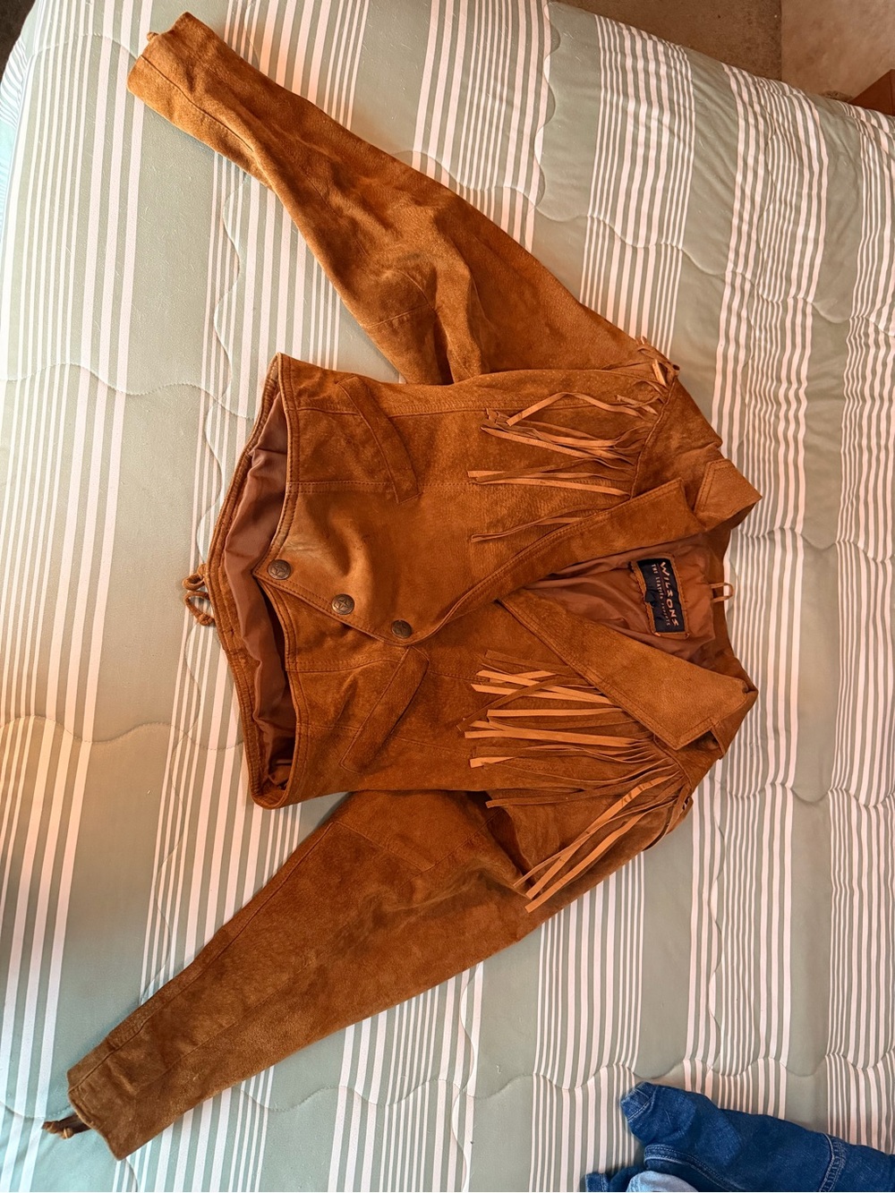 Wilson Tan/Brown Fringe Jean Jacket l